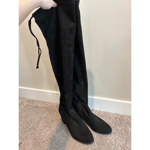 Unisa Shoes - Unisa Black Faux Suede Over The Knee Heel Boots Womens Size 8 #2232
